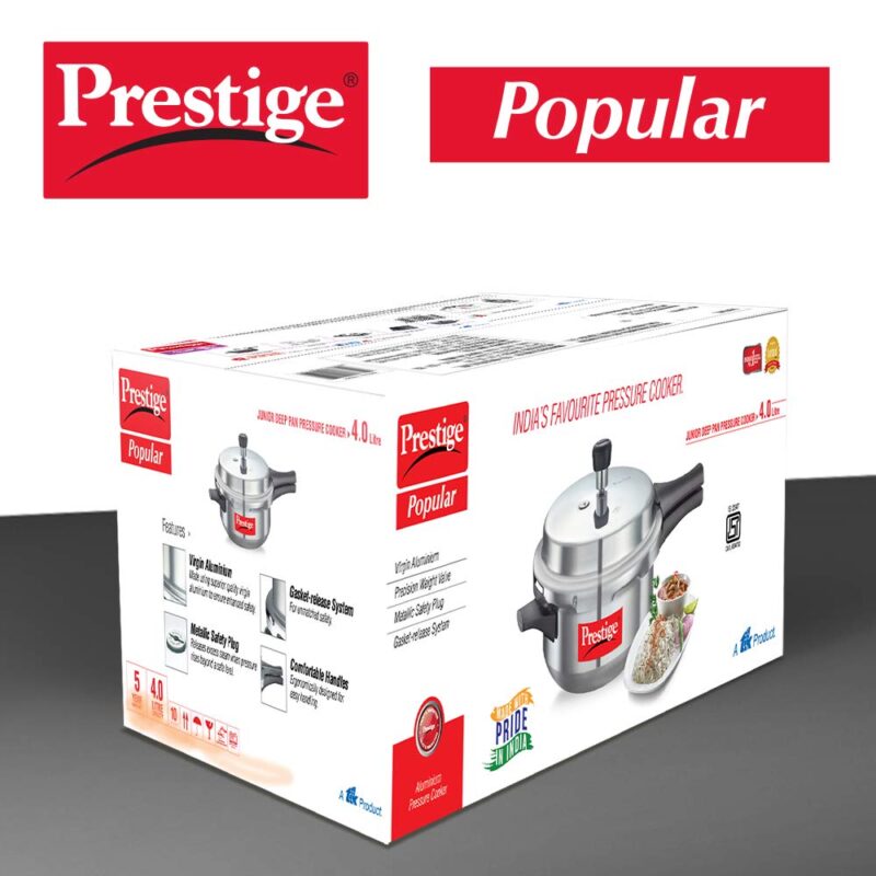 Prestige Popular Junior Deep Pan Pressure Cooker, 4 Liters - Image 3