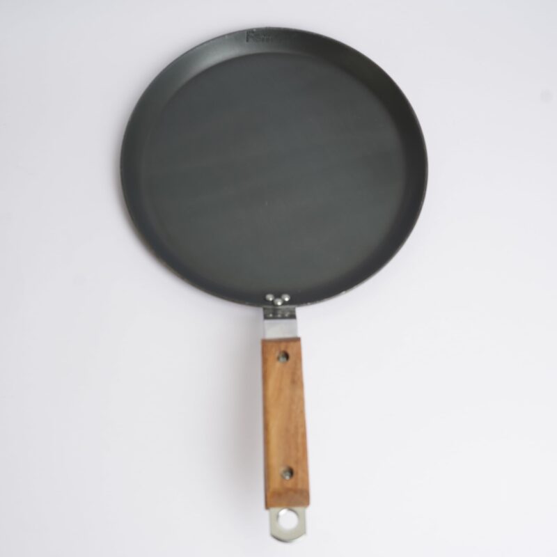 Femora 12 inchs Iron Flat Tawa with Wooden Handle, Tawa for Roti, Gas, Pack of 1. - Image 2