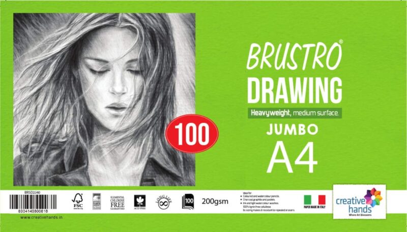 Brustro Artists' Drawing Paper 200gsm Jumbo - A4 (100 Sheets) - Image 2