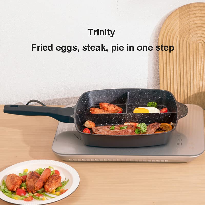 ONCARNIVAL 3-in-1 Non Stick Frying pan Crepe Maker pan Cooking Wok Pot (Black) - Image 9