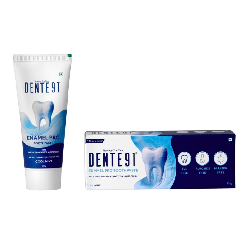 Dente91 Enamel Pro Toothpaste| Sensitivity Relief | Repairs Cavities | Fights Gum Disease | Reduces Bad Breath | Strengthens Enamel | SLS Free | Fluoride Free | Paraben Free | Pack of 1, 1 X 70g