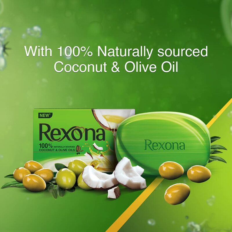 Rexona Coconut and Olive Oil Soap For Silky Smooth Skin, 4X100 g - Image 2