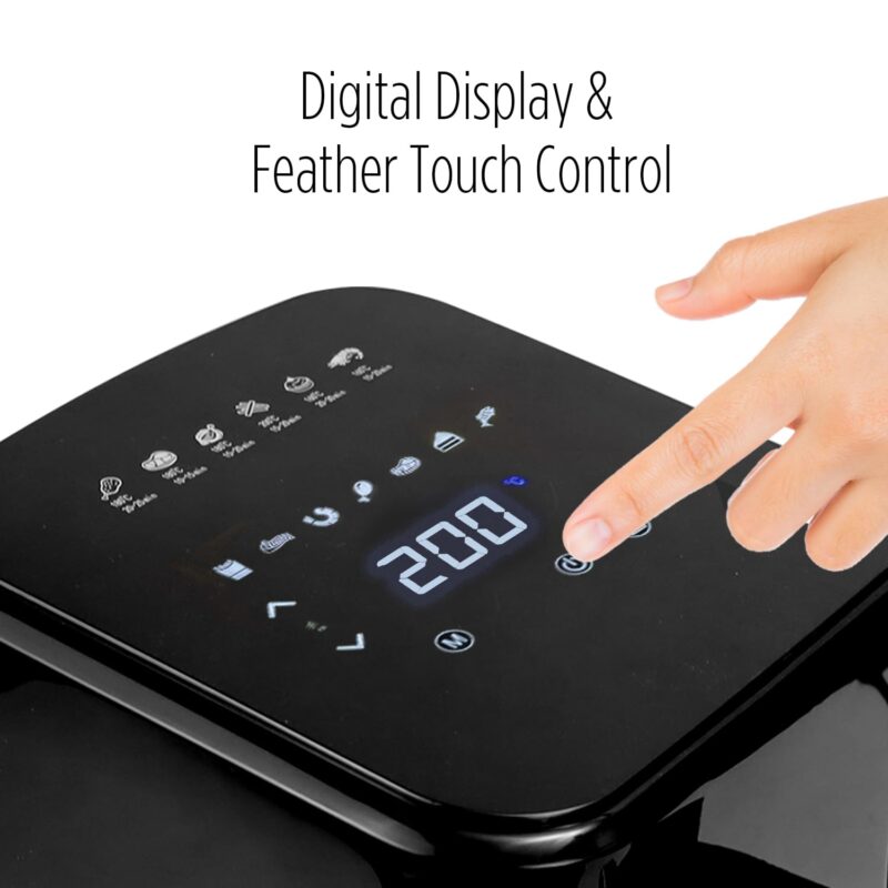 iBELL AF500M Air Fryer 5 L, Digital Fryer with 7 Cooking Presets, Full Touch Controls, Smart Rapid Air Technology, Timer Function with Auto off & Fully Adjustable Temperature Settings (Black) - Image 7