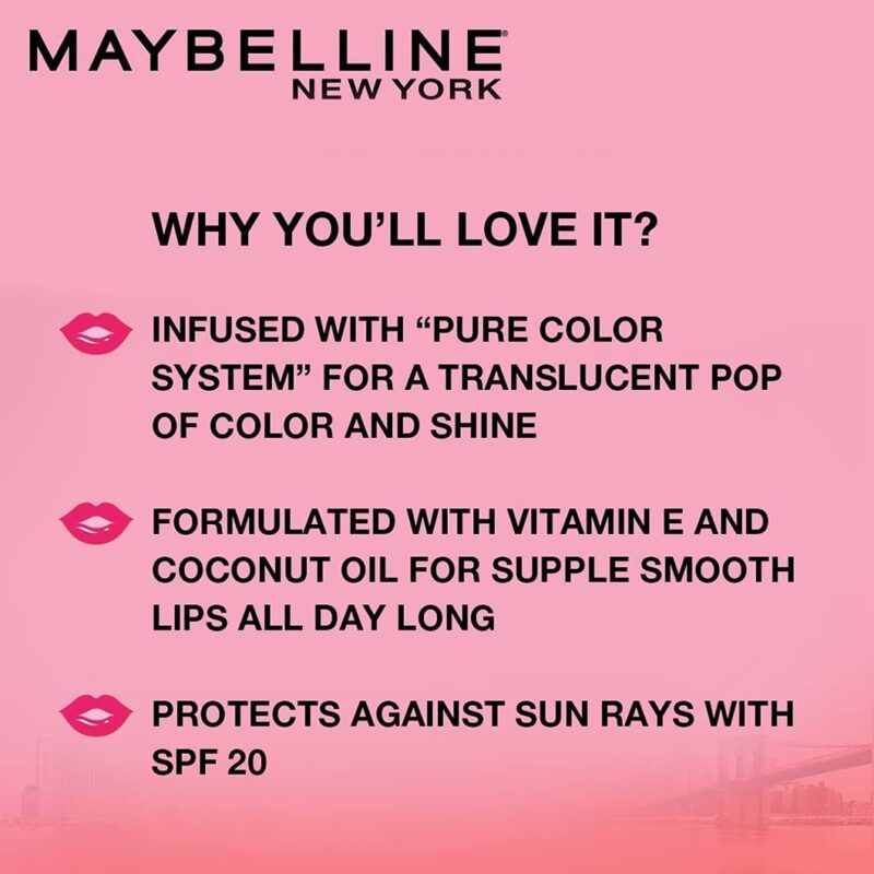 Maybelline New York Baby Lips Loves Color Lip Balm Sun Protection with SPF 20, Long-Lasting Hydration Formula for 16 Hours, Lip Balm Features Unique Lip Renew Formula - Pink Lolita|4gm - Image 4
