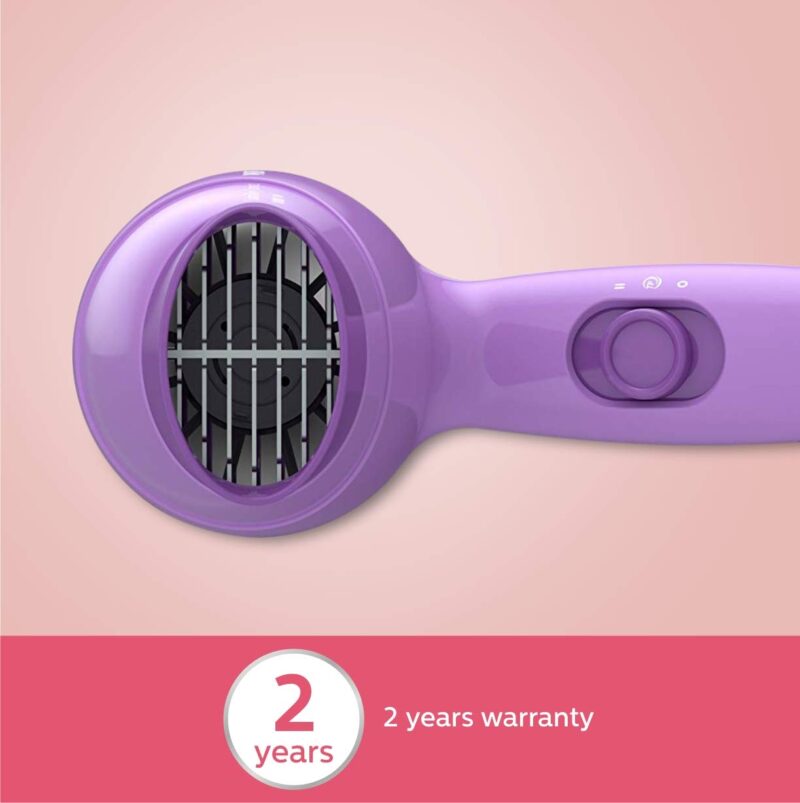 Philips HP8100/46 Compact Hair Dryer| 2 Flexible heat setting| ThermoProtect prevents overhearting | 1000 Watts- Purple - Image 2