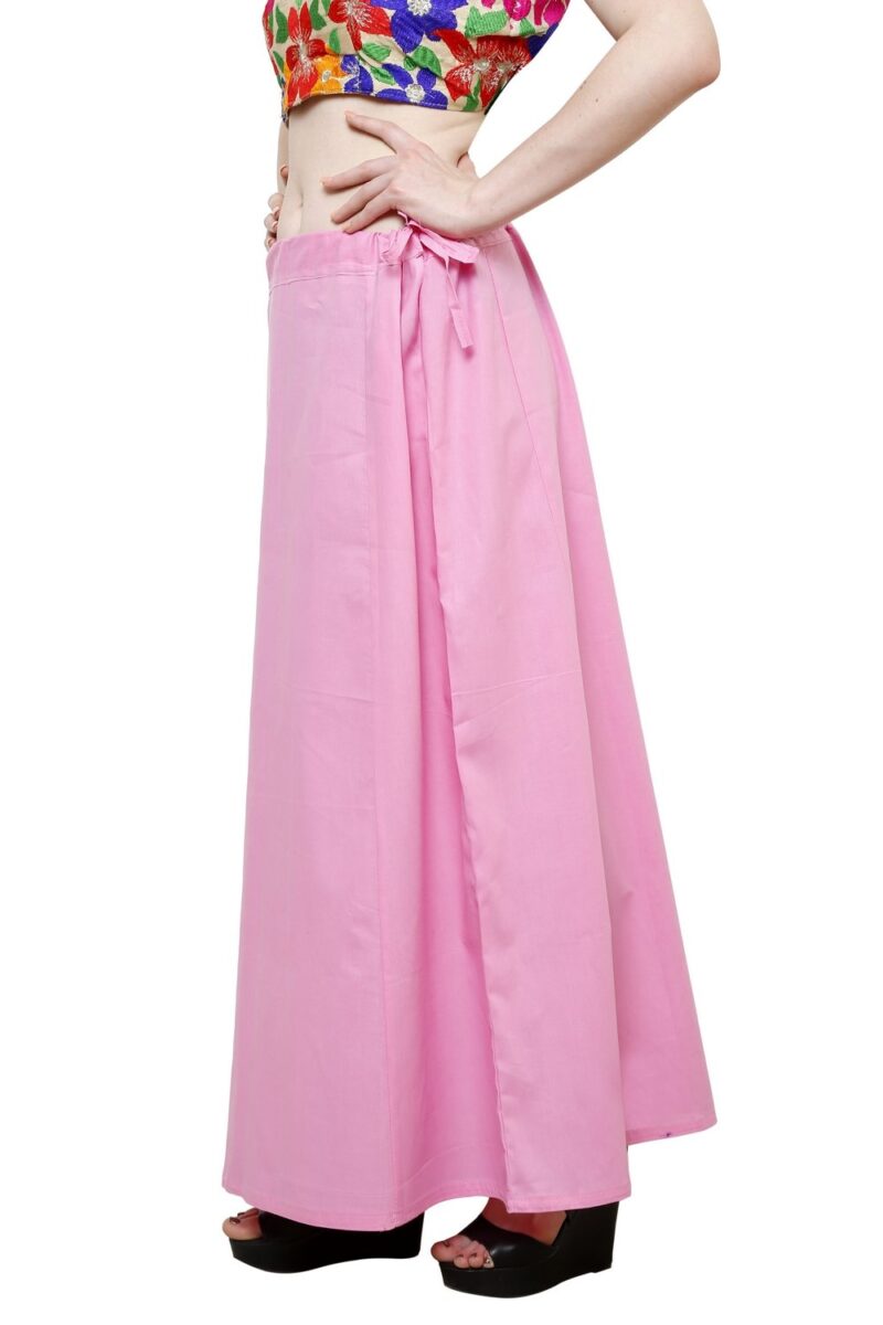 Pistaa's Women's Cotton Pastle Inskirt Saree Petticoats (PTCPP, Pink, Free Size) - Image 5