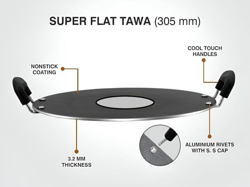 Irondeep Dosa, Pancake All Type Chilla Maker Machine And KDM Natural Iron + Tawa Gas Compatible Dosa Roti Chapati Pathiri Round Tawa (HEAVY TAWA) - Image 5