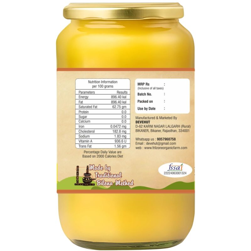 Frilzon A2 Cow Ghee 1 Litre, 100% Pure desi and Natural, Churned from Traditional Bilona Method, Helps Boost Immunity and Digestive Health, A2 Gir Cow Ghee for Cooking and Heart Health - Image 9