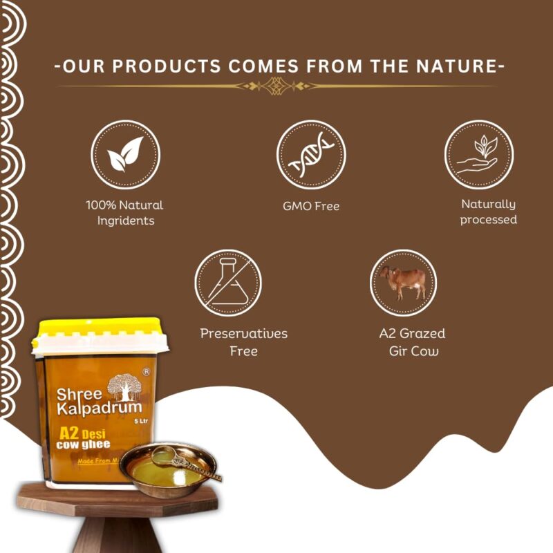 SHREE KALPADRUMA ghee Natural A2 Desi Cow Ghee| Pure Cow Ghee for Better Digestion, Immunity & Eyesight. (5 Ltr) - Image 4