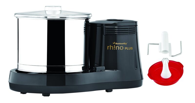 Butterfly Rhino Plus 2 Litres Table-Top Wet Grinder | 150 Watts | Shockproof ABS Body | Coconut Scrapper Attachment | Dough Kneader | Stainless Steel Drum | 2 Years Manufacturer's Warranty | Grey - Image 6
