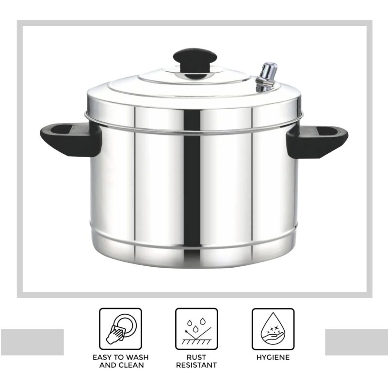 Prithi Home's and Kitchen Stainless Steel Deluxe Idli cooker Gas & Induction Compatible 6 Plate- 24 Idlies Idly cooker/Idly Maker (6 Plate - 24 Idlies) - Image 4