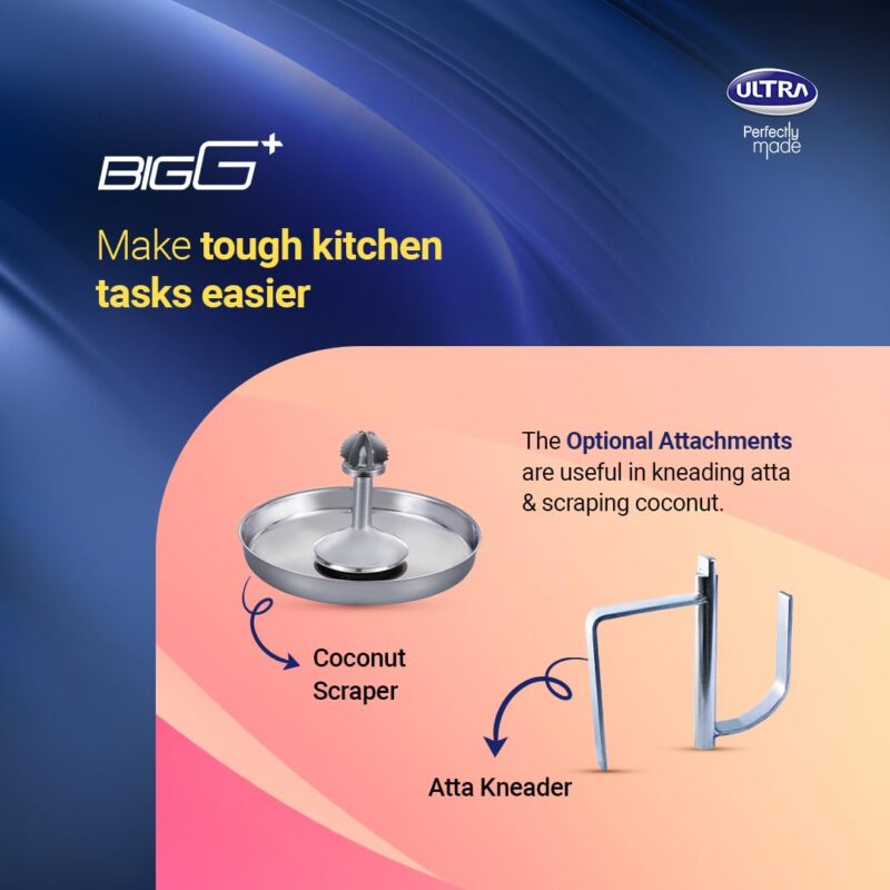 Ultra Stainless Steel Bigg+ 2.5L Wet Grinder (Blue) - Image 3