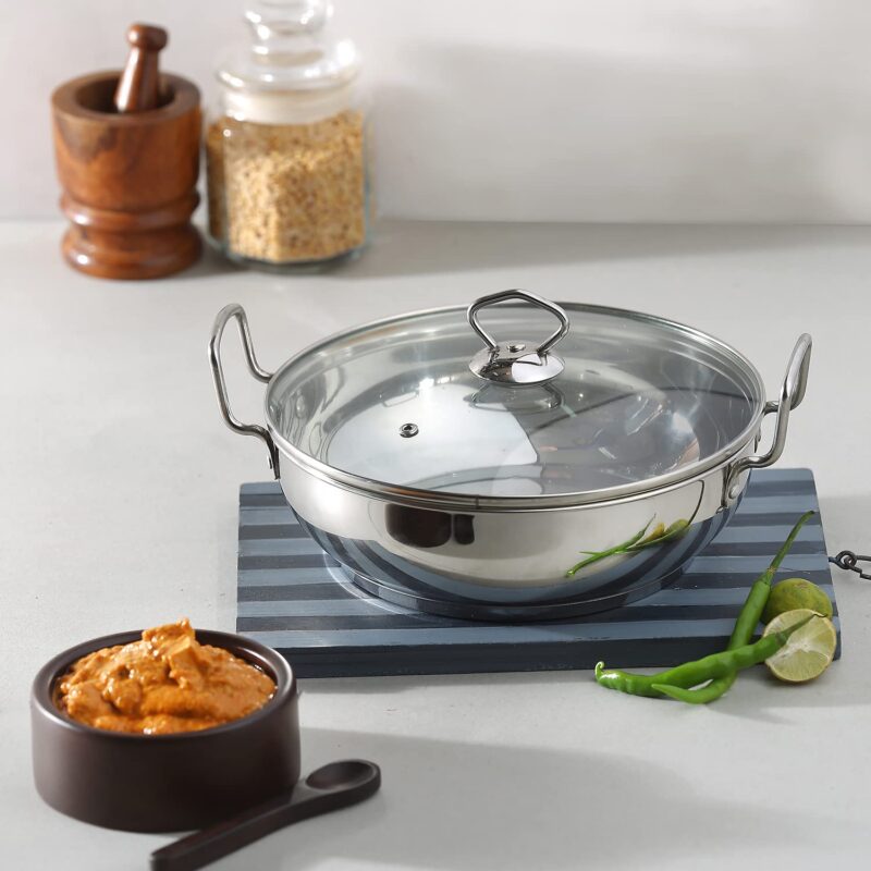 Vinod Cookware Induction friendly Kadai with Lid, 1.5 Litres - Image 6