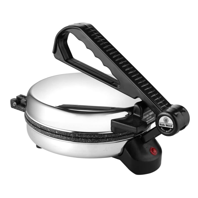 BAJAJ VACCO New Go-Ezzee Chapati/Roti/Khakhra Maker, Mc-02 - Marble (Spatter) Nonstick Coating Wattage 900 Watts, Stainless Steel - Image 7