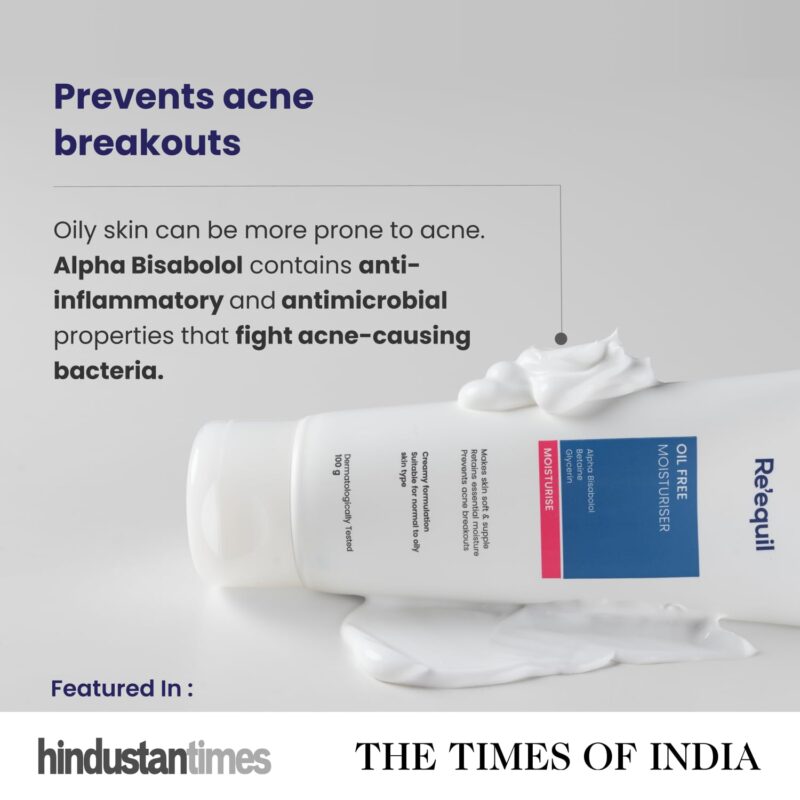 RE' EQUIL Oil Free Moisturiser | Lightweight Moisturizer For Face | Retains Essential Moisture | Prevents Acne Breakouts | Suitable For Normal, Oily & Combination Skin | 100G - Image 4