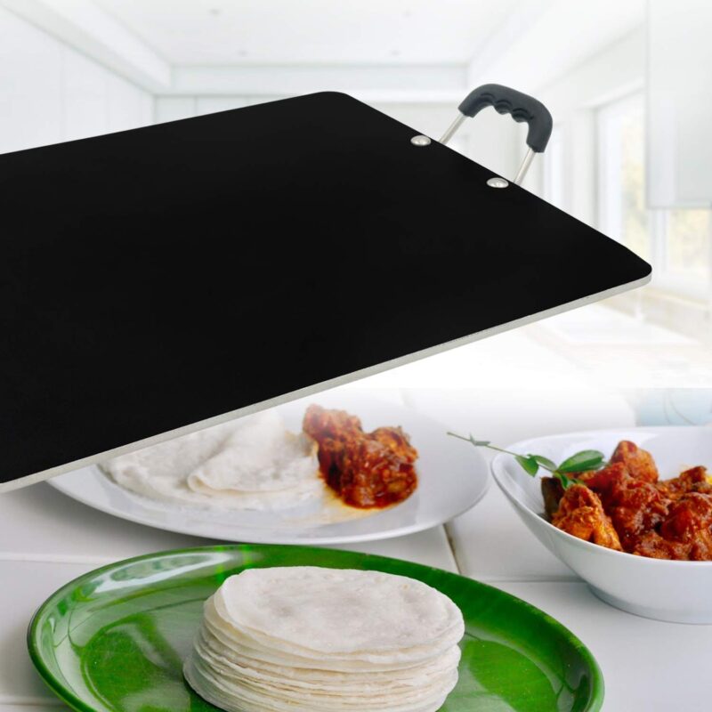 IBELL PT3833 Non Stick Tawa, Dosa Roti Chapati Pathiri Tawa, Large Rectangular Aluminium Body, 38cm x 33cm with 5mm Thickness (Black) - Image 4