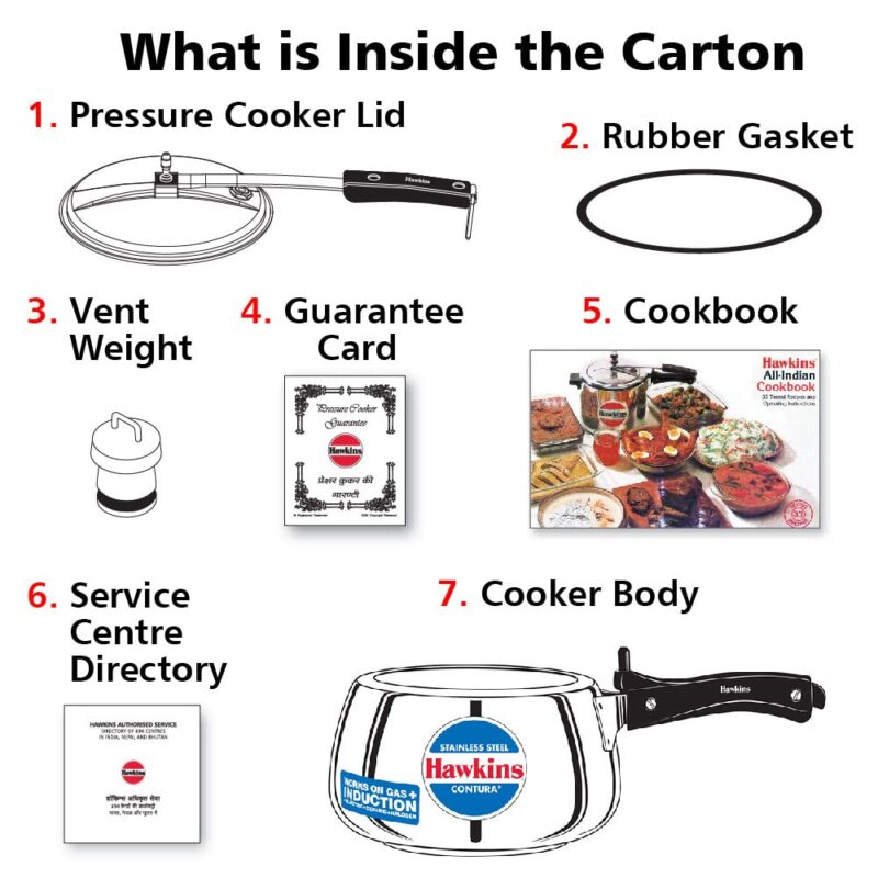 Hawkins 5 Litre Contura Pressure Cooker, Stainless Steel Inner Lid Cooker, Handi Cooker, Induction Cooker, Silver (SSC50) - Image 5