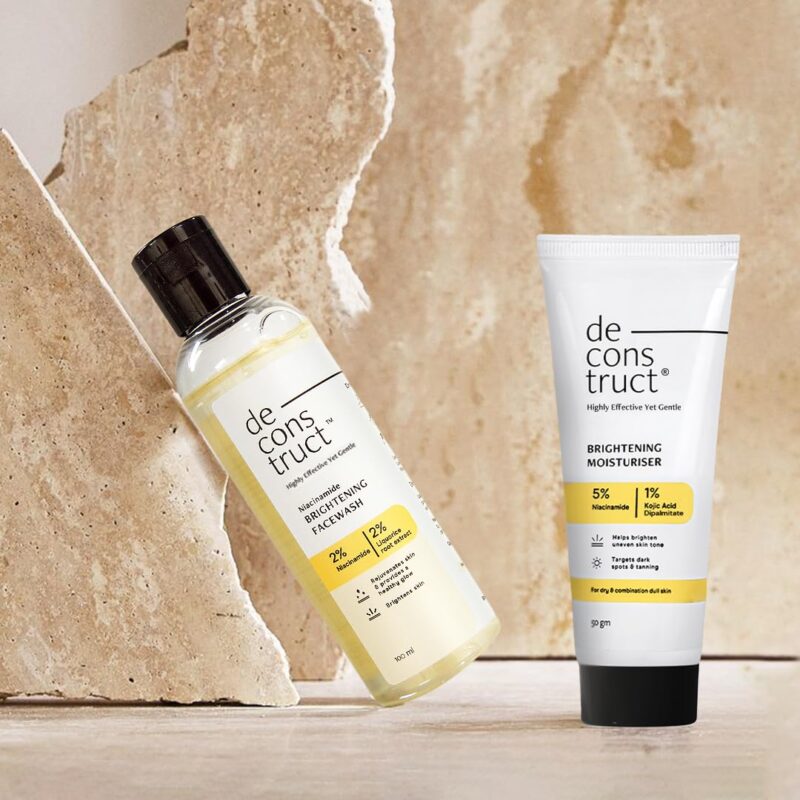 Deconstruct Daily Radiance Boosting Duo- Brightening Face Wash (100ml) + Brightening Face Moisturiser (50 g) | For Glowing and Radiant Skin | Anti Pigmentation Duo | Pack of 2 - Image 2