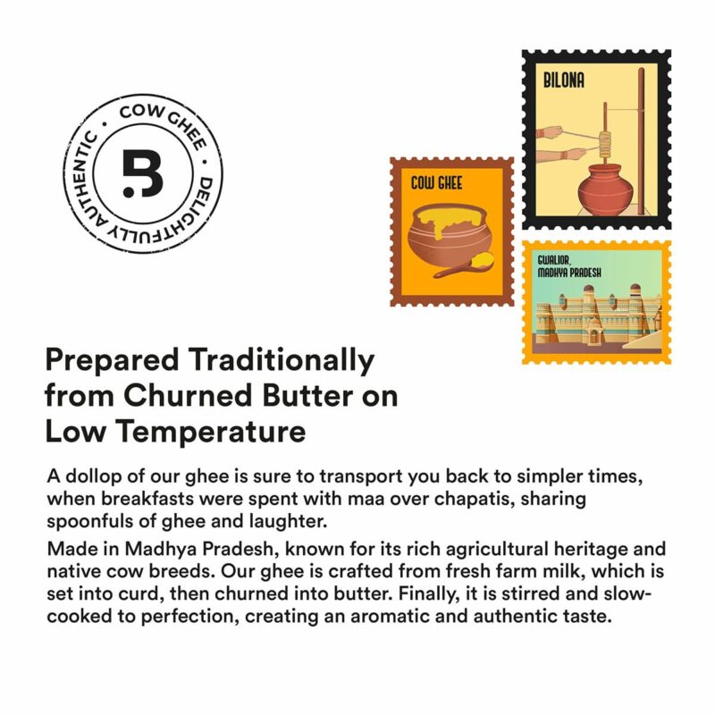 Barosi Premium Cow Ghee 1000 ml | 100% Pure | Danedar Texture | Rich In Good Fats And Antioxidants | Easy To Digest - Image 5