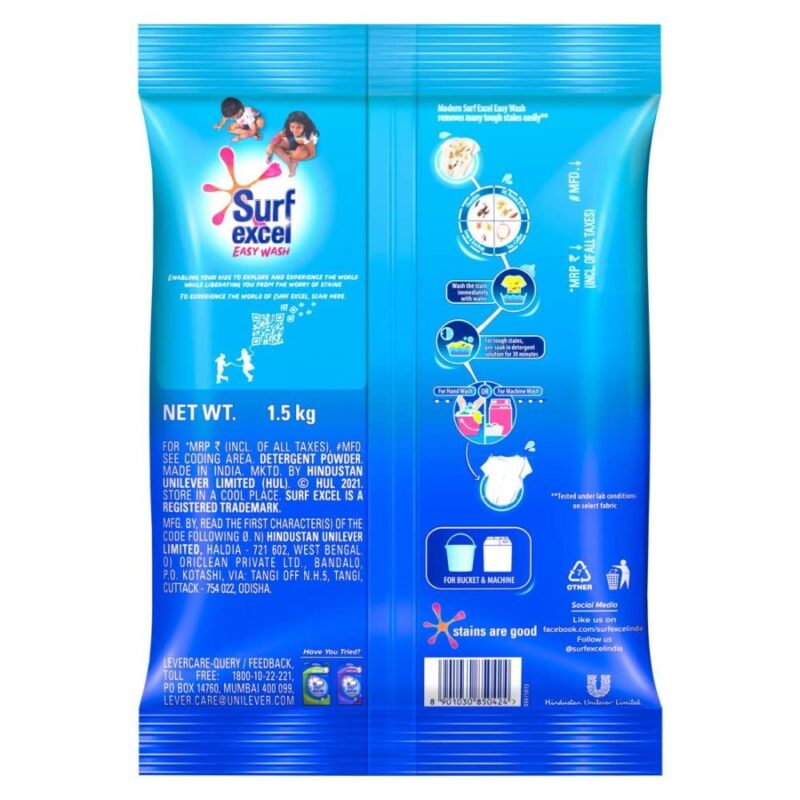 Surf Excel Easy Wash Detergent Powder - 1500 G - Image 6