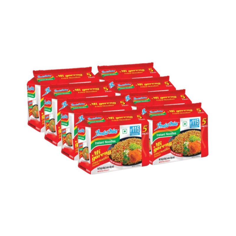 Indomie Instant Noodles Mi Goreng Fried Noodles, Bundle Pack Of 40 (80G Each), Vegetarian, Authentic Indonesian Flavor, Quick And Easy Meal, Spicy Savory Stir-Fried Noodles, 3200 Gm