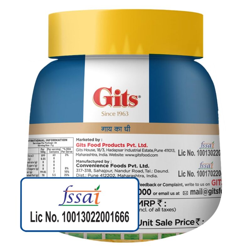 Gits Cow Ghee 500 ml Jar | Pack of 1 | Aroma in every drop |Pure Veg, Pure Cow Ghee, Desi Ghee, No preservatives | Rich Taste & Aroma | Good source of Vitamin A, Delicious, Healthy & Nutritious | Good for Digestion, Heart, Skin and Hair | Homemade taste - Image 6