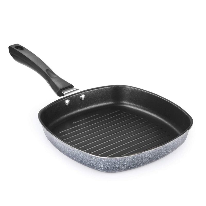 PANCA Grill Pan Non Stick Aluminium Multi Snack Pan Sandwich Maker Uttapam Pan Chilla Pan Toast Pan Grilled Sandwich Snackers Large Pan Kadai Multipurpose- Grey, Make in India - Image 2