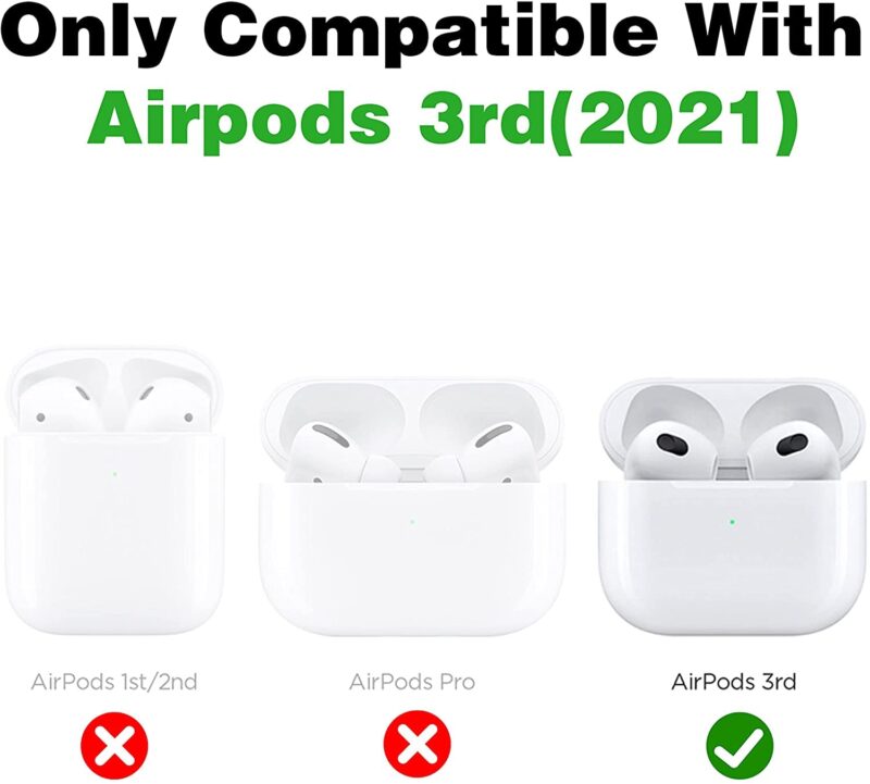 Meyaar for AirPods 3 Case Cover with Keychain Neck, Protective Silicone Case Skin Compatible with AirPods 3rd Generation (2021 Released), Shockproof, Supports Wireless Charging (Dunkin-Donuts) - Image 6