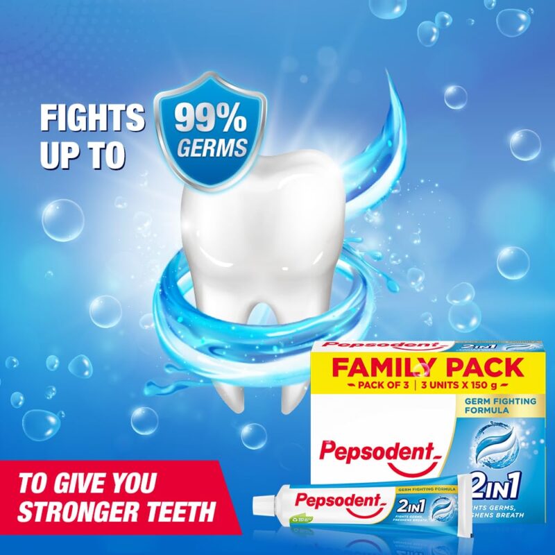 Pepsodent 2 in 1 Cavity Protection - 150 g (Pack of 3) - Image 6