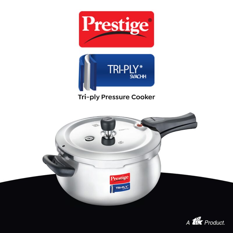 Prestige Stainless Steel Svachh Tri-Ply Handi Pressure Cooker 5 Litre, 5 Liter,Silver - Image 5