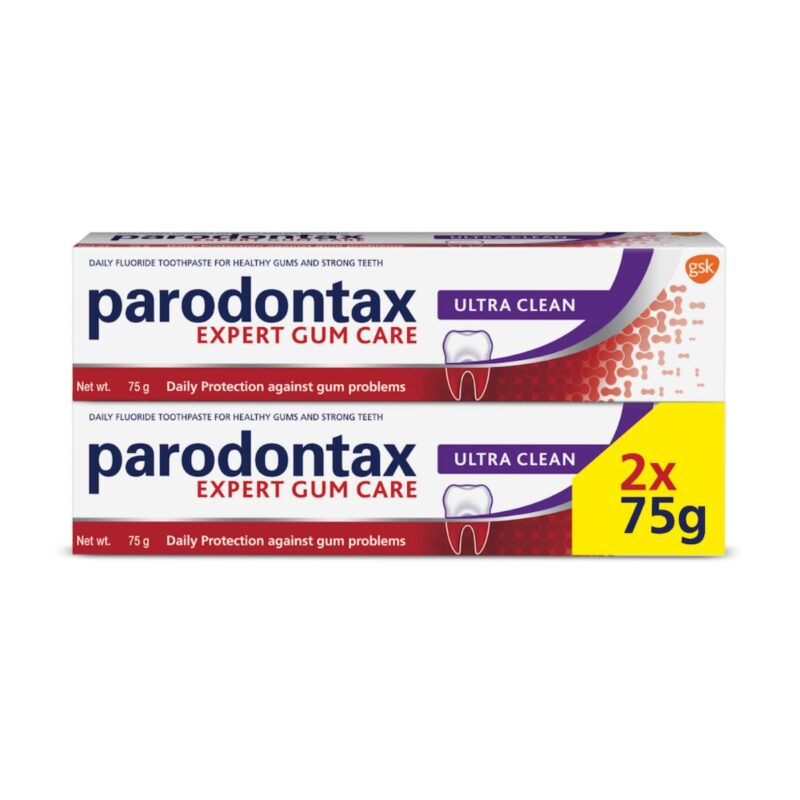 Parodontax Ultra Clean Toothpaste For Daily Protection Against Gum Problems, For Long Lasting Ultra Clean Feeling Multi Pack, 75g*2
