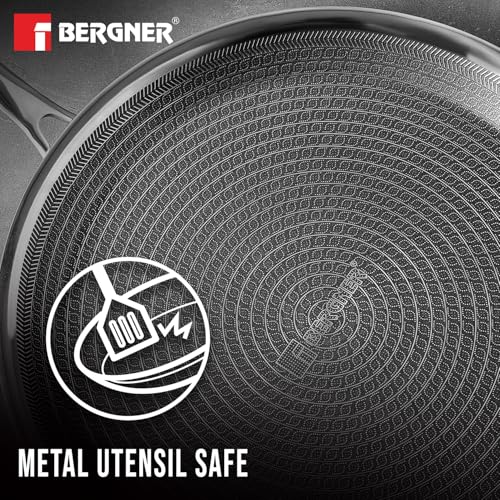 Bergner Hitech Triply Non-Stick 32 cm Dosa Tawa, Tawa for Dosas with Non-Stick Mesh Pattern, Rivetless Handle, Metal Spatula Friendly, Even Heat Distribution, Induction Bottom and Gas Stove Ready - Image 3