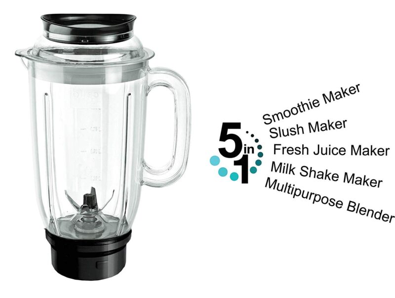 Cello Grind-N-Mix Elite Mixer Grinder, 500 Watts, 3 Stainless Steel Jar and 1 Juicer Jar, Blue and White - Image 6