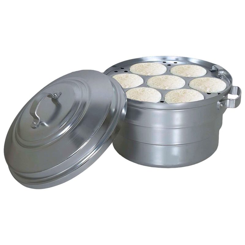 Subaa Anodised(Hindalium) Aluminium Idli Maker/Non-Whistling Traditional Idli Cooker/Idlipot/Idli Steamer Cooking 16 Idlis Size 16, White Color, Lpg Stove Compatible Only- 3 Idly Plate, 16 Liters - Image 7