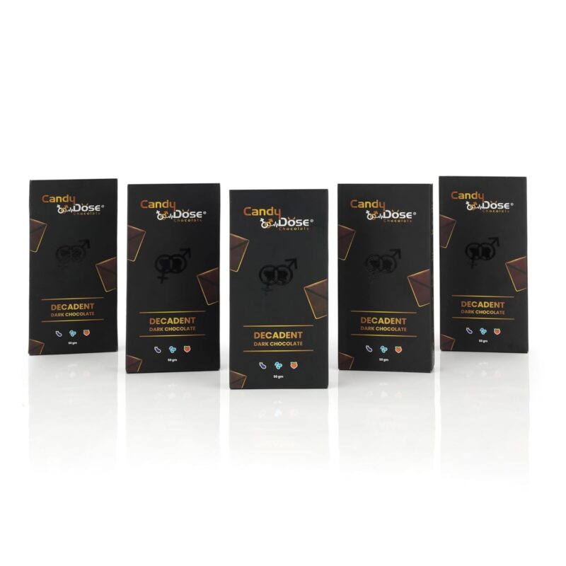 Candy Dose Chocolate Candy Dose Decadent Dark Chocolate – Mood Enhancement Chocolate for Couples & Romantic Moments (50g) (Pack of 1) - Image 2