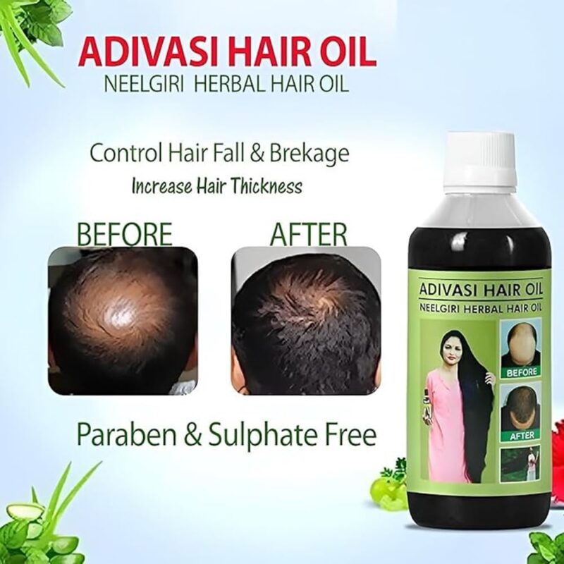 Original Adivasi Hair Oil Adivasi Hair Growth Oil 500Ml For Hair Fall | With Onion, Rosemary, Castor, Amla, Almond, Coconut, Brahmi & Bhringraj Oil | For Men & Women (Pack of 4)) - Image 5