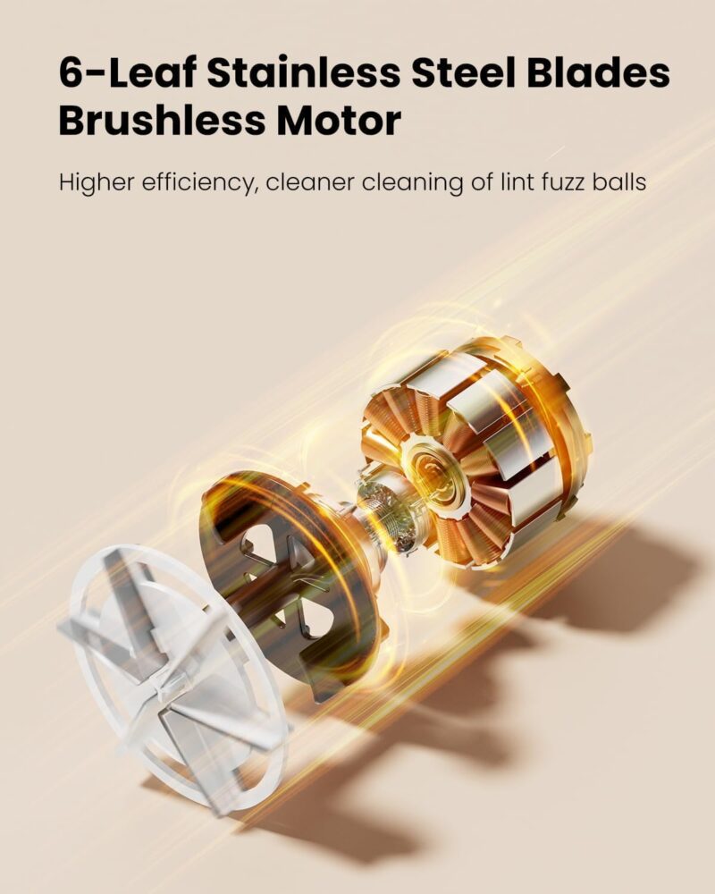 VRPRIME Lint Remover for Clothes | Electric Fabric Lint Shaver for Sweater, Woolen Clothes and Blankets (6 Blades, 9000 RPM Motor) - Image 2