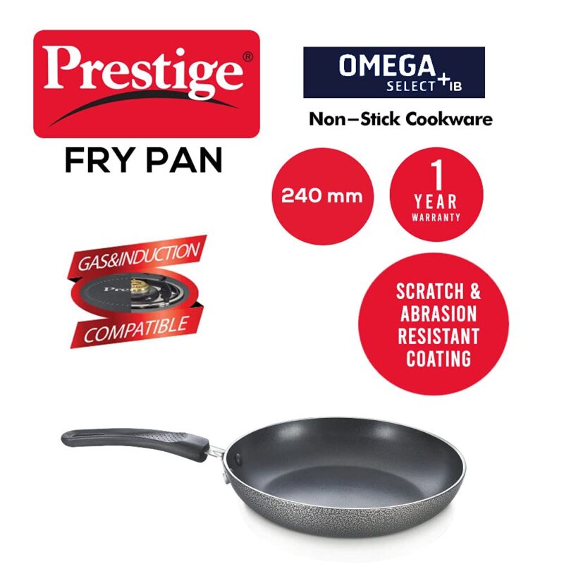 Prestige Omega Select +IB |Fry pan 24cm Non Stick Fry pan|Extreme Scratch &abrasionResistant Coating| Gas and Induction Compatible|PFOA-Free Coating &Healthy Cooking - Image 5
