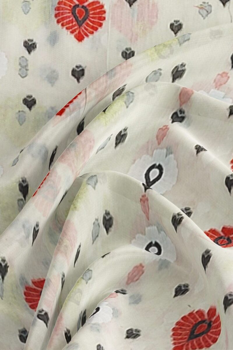 Saree Niketan Women's Traditional Bengal Cotton Silk Jamdani Saree (white) - Image 2