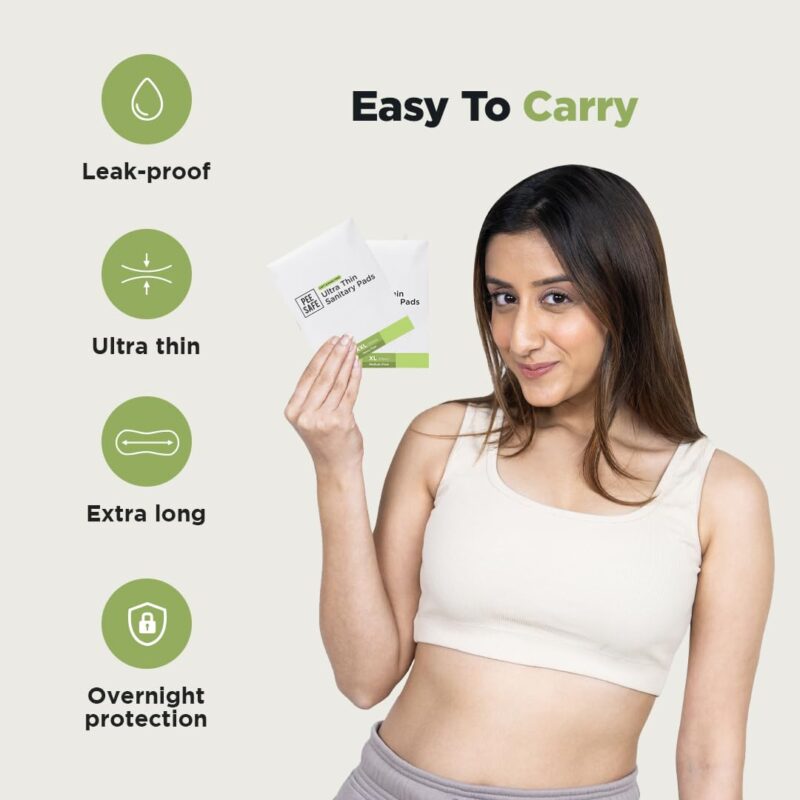 Pee Safe Ultra Thin Sanitary Pads For Women | 30 Pads- 14 XL Pads + 16 XXL Pads For Rash Free Periods | Cottony Soft Sanitary Napkins For Ultra Comfort | Dual Wings | Toxin Free | Extra Long - Image 6