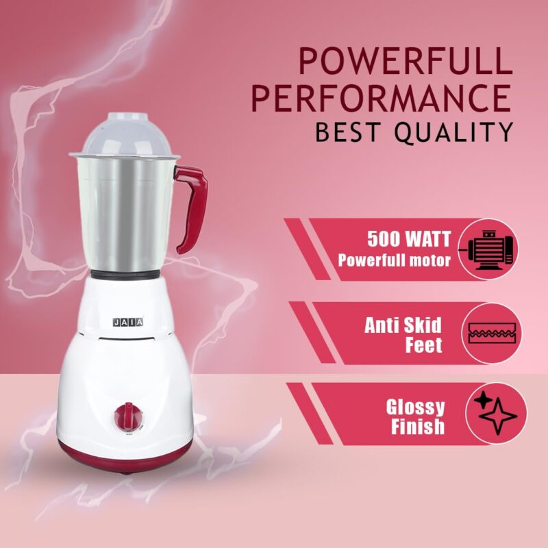 Jaia Fusion Mixer Grinder 500 Watt With 1000 Watt Dry Iron Non-Stick Plate 1 Year Warranty - Image 8