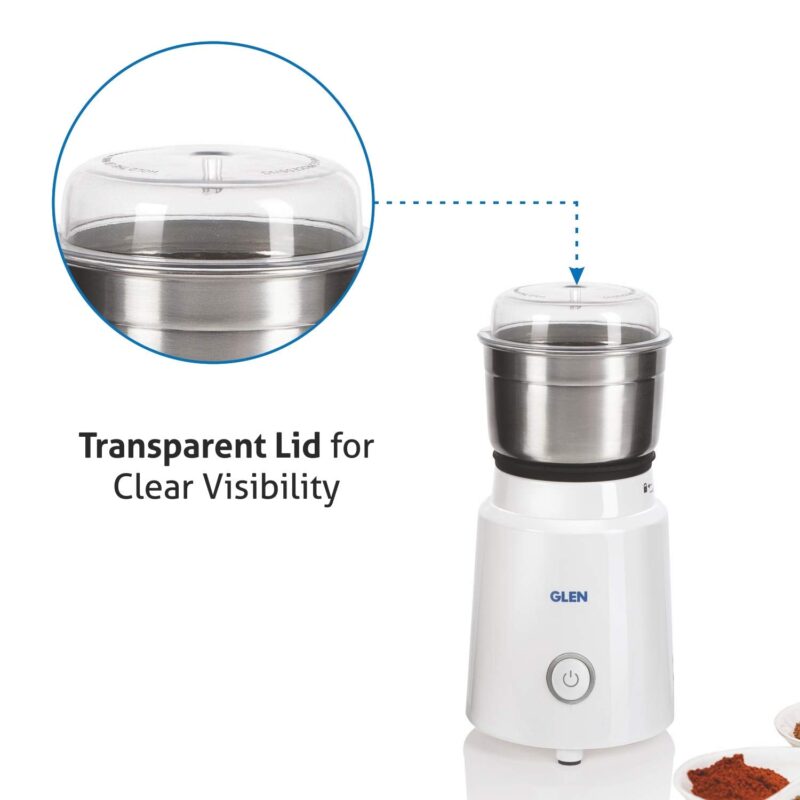Glen Electric Mini Grinder 350 Watt | 1 Jar | ABS Body | ISI Certified| 2 Year Warranty White (SA 4045 NG) - Image 6