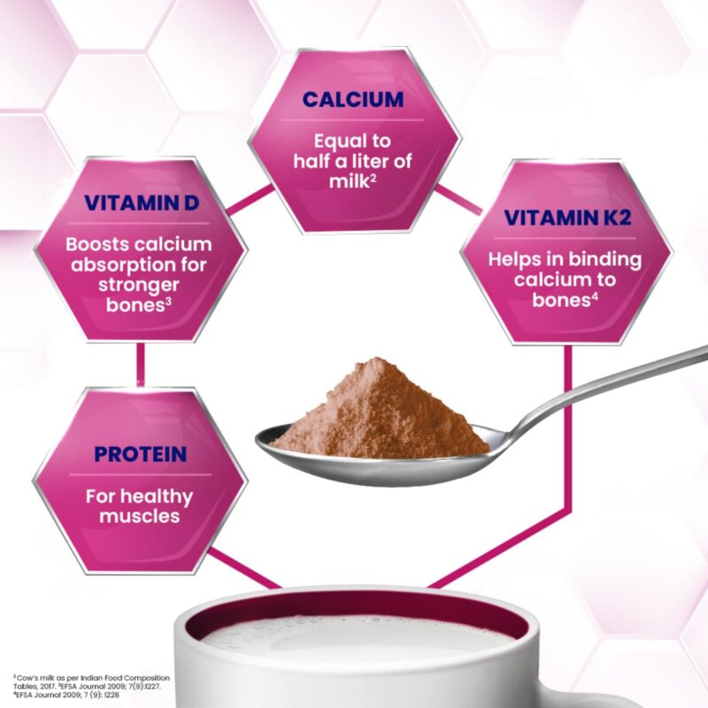 Horlicks Women's Plus Chocolate Nutrition Drink 400 g Refill Pack, Nutrition for strong Bones with 100% daily Calcium & Vitamin D - No Added Sugar - Image 5