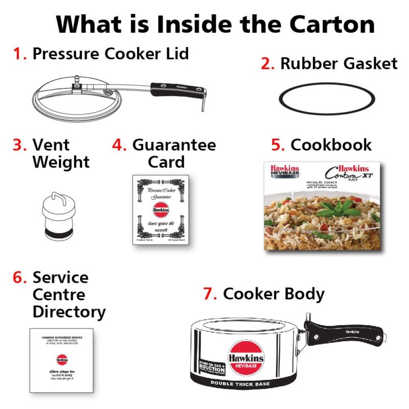 Hawkins 2 Litre Hevibase Pressure Cooker, Induction Inner Lid Cooker, Small Cooker, Silver (IH20),Aluminium - Image 3