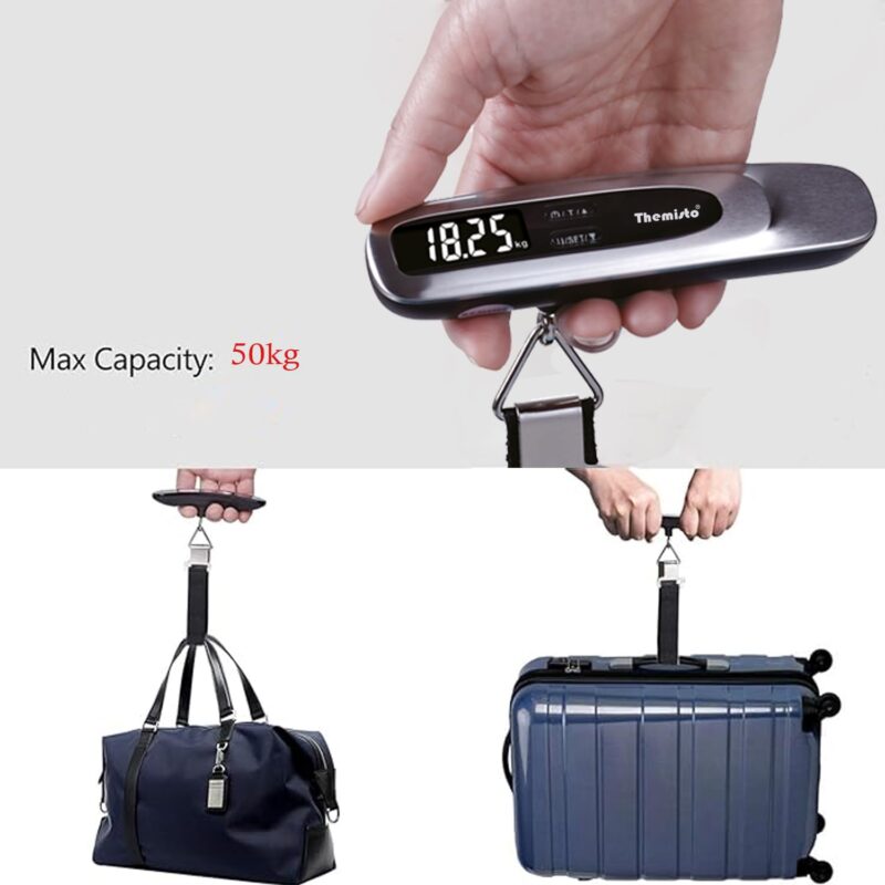 Themisto TH-WS11 Digital Luggage Scale with Target Value Setting (50kg), Silver - Image 4