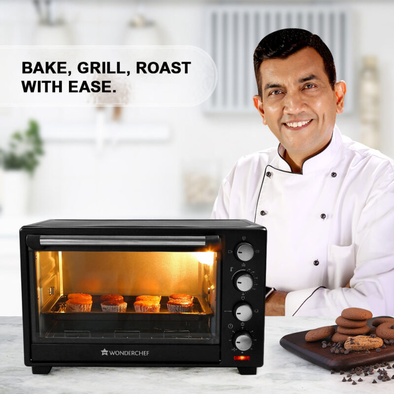 Wonderchef Renewed Oven Toaster Griller (OTG) - 28L | Black with Rotisserie | Auto-shut off | Heat-resistant Tempered Glass | Multi-stage Heat Selection - Image 2