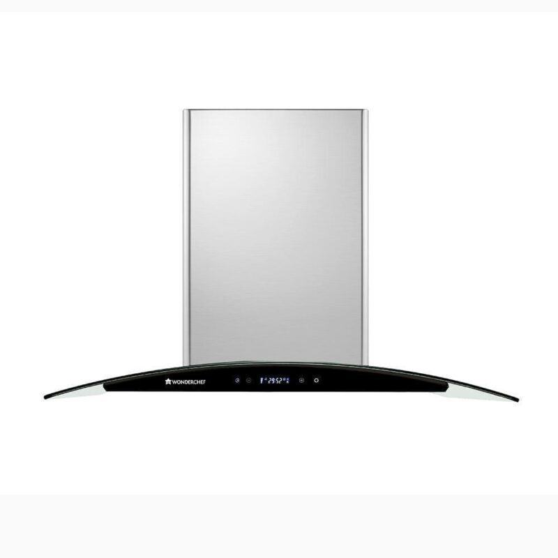 Napoli Curve Glass Chimney 60cm/1250m3/h with Baffle Filters - Image 2