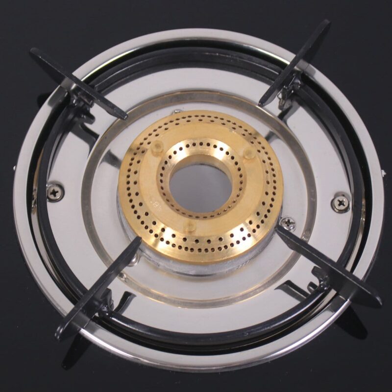 Ultima 4 Burner Manual Glass Cooktop | 6mm Toughened Glass Cooktop | Stainless Steel Drip tray | Anti-Skid Legs | Large Pan support | Manual Ignition | 360 degree Revolving Nozzle | Black steel frame | 2 Year Warranty | Black - Image 5