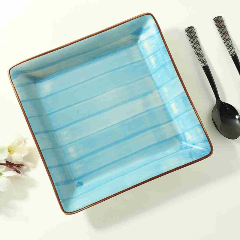 Teramo Square Platter Blue 1 Pc - Image 4