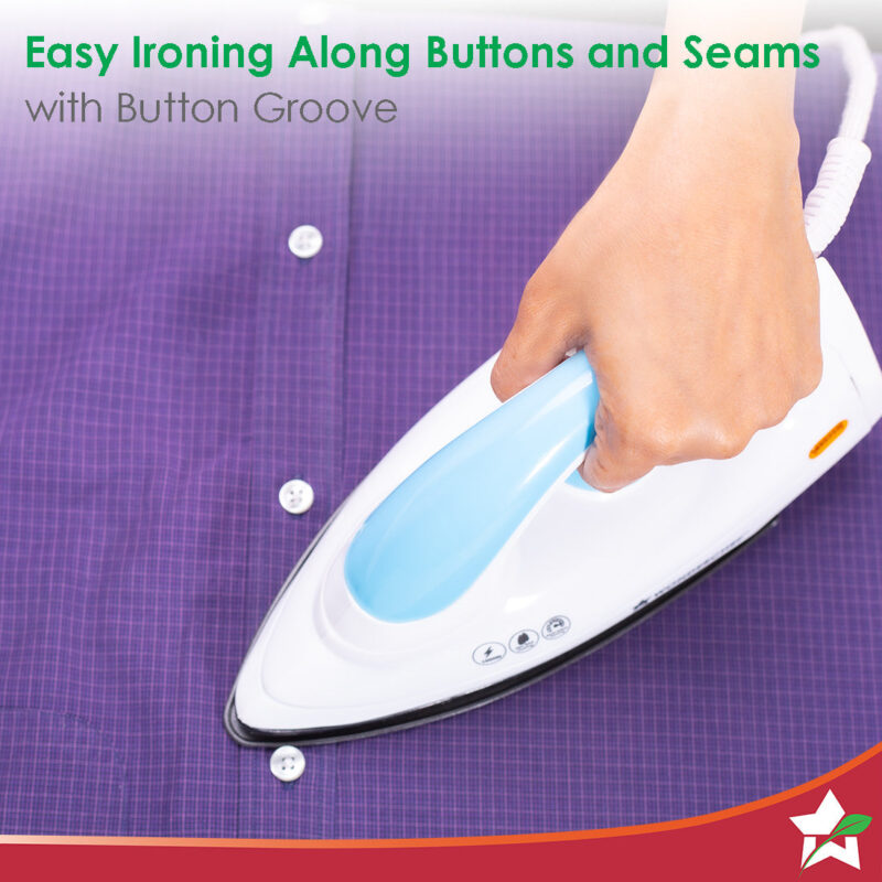 Swift Dry Iron | 1000W | Non-Stick Coated Sole Plate | Button Groove | Precision Tip | Temperature Control Dial | Quick Heating | Light and Compact Design | 2 Years Warranty - Image 6